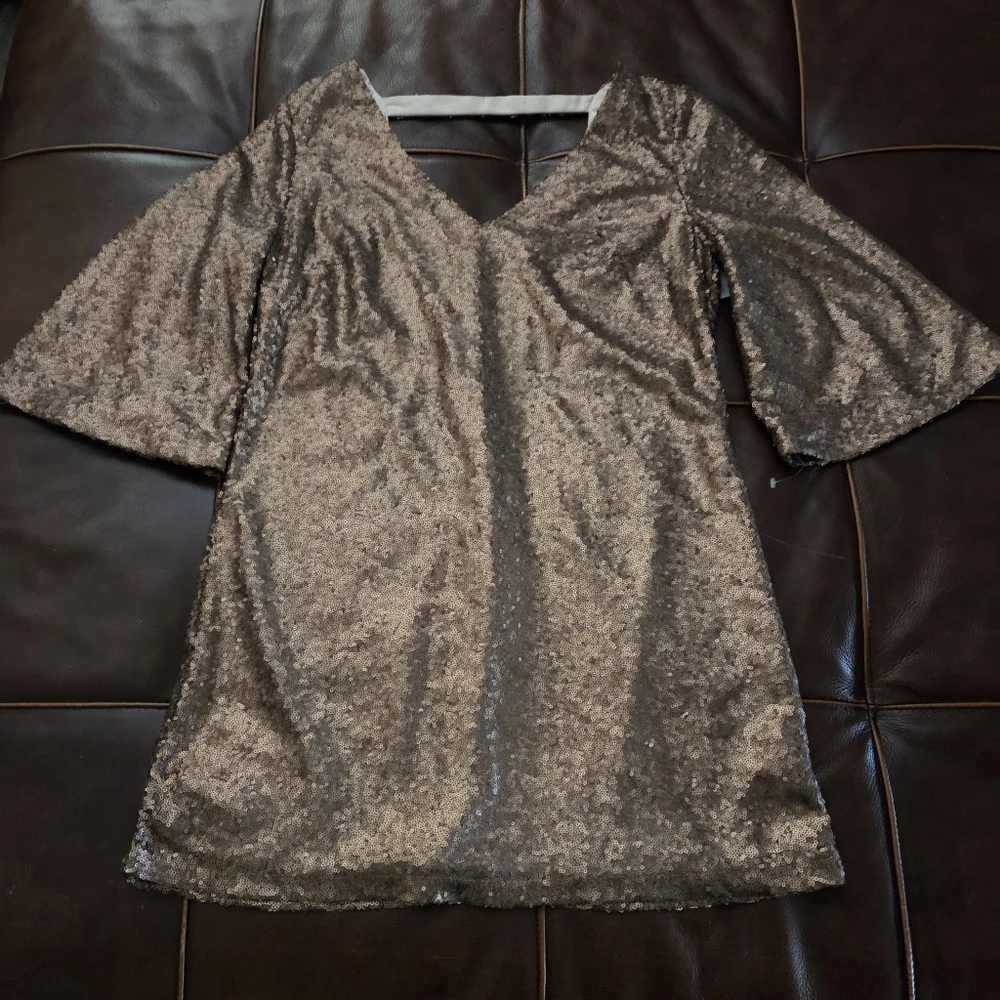Justfab Gold Sequin Tunic Dress Small NWT - Picture 5 of 11